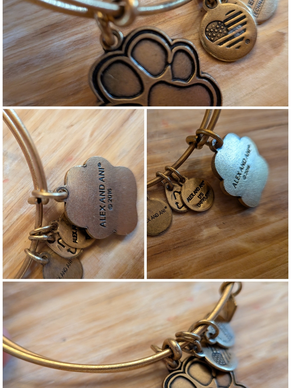Alex and Ani Gold Paw Print Gold Rare Limited Charity